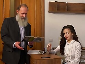 Tricky Old Teacher - Old teacher with her beautiful upfront knockers Milana Witchs