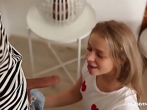 Staggering blonde teen gymnast fucked hard and good