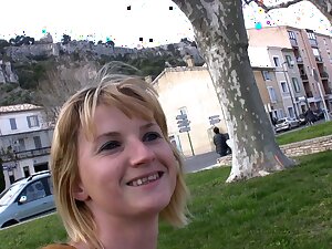 Cute French teen is doing an anal casting in her hometown